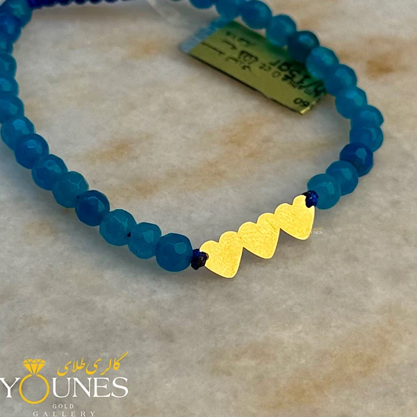 دستبند سه قلب مینیمال طلا لیزری